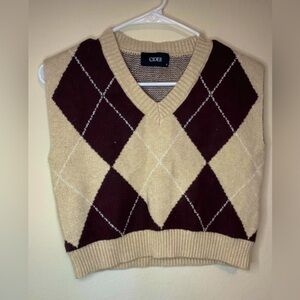 Academia Off-Shoulder Sweater Vest